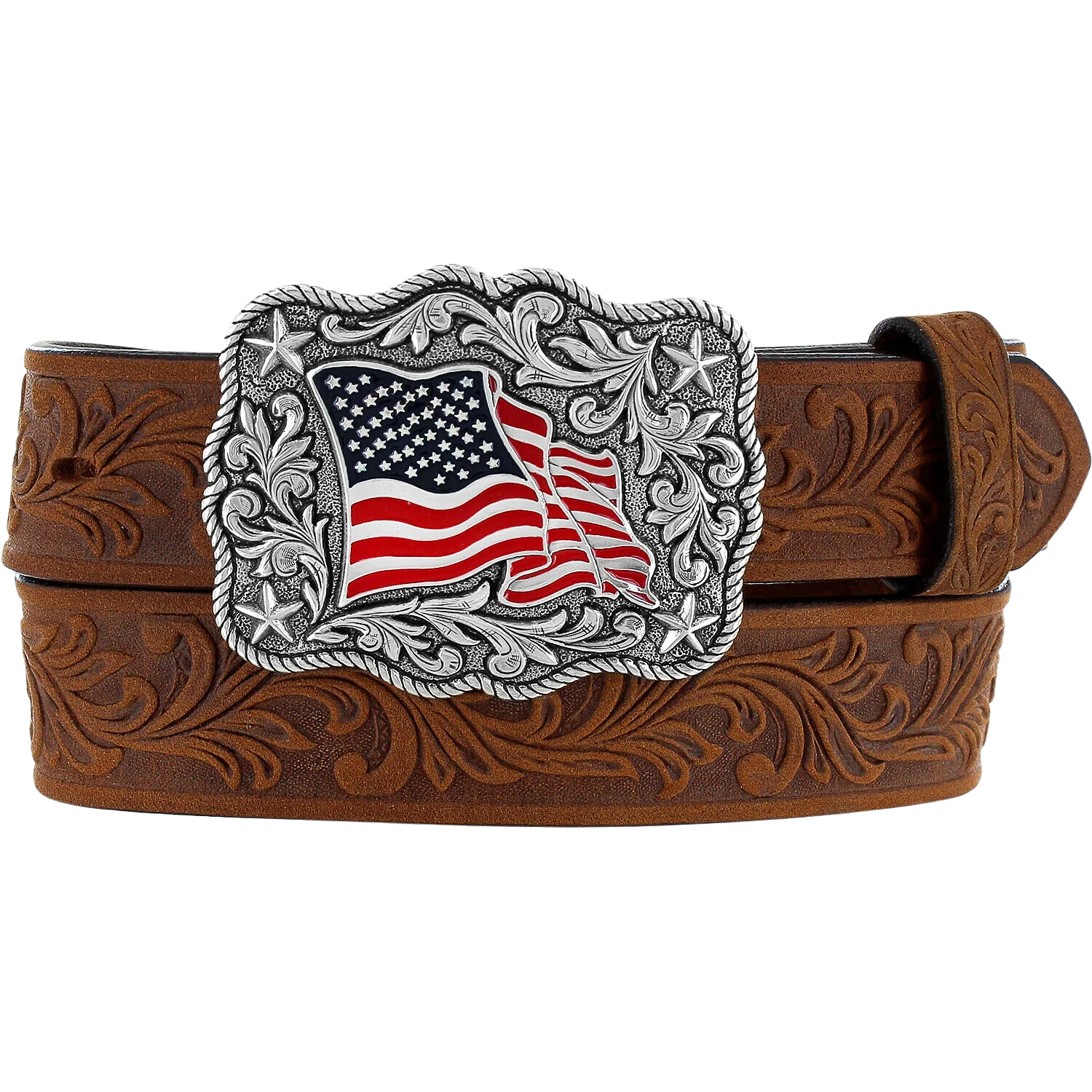 Justin Youth Unisex American Pride Brown Belt