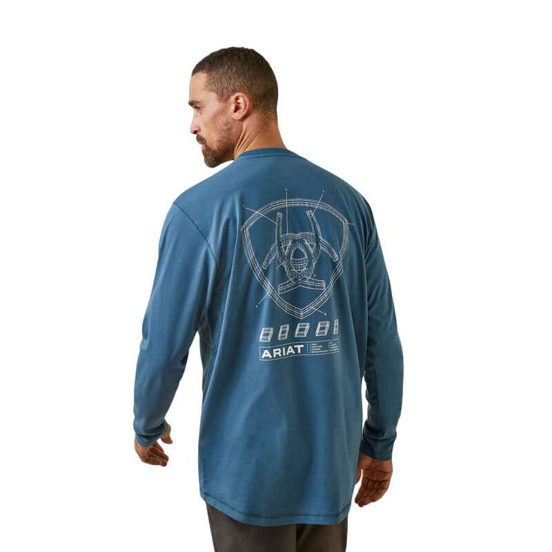 Ariat Clothing Men's Rebar Workman Blueprint Shirt