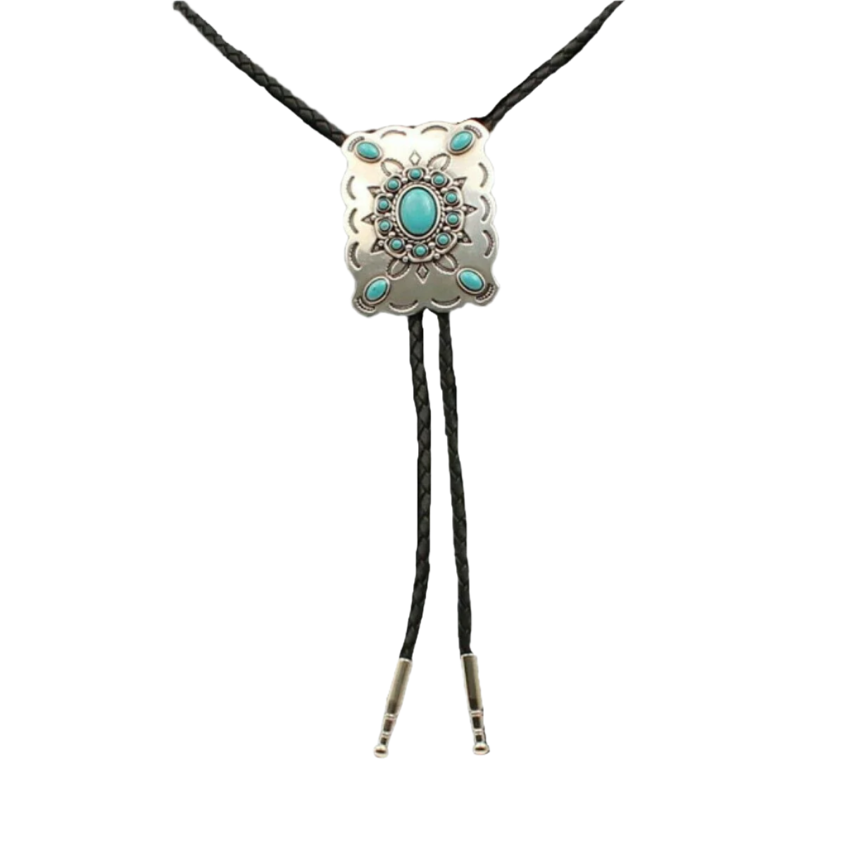M&F Women's Western Rectangle Slide Bolo Turquoise Tie