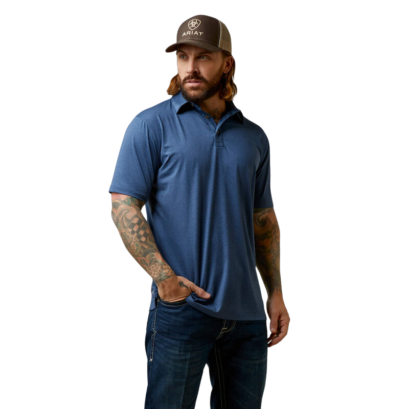 Ariat Mens Charger Fitted Blue Shirt