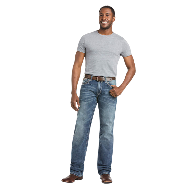 Ariat Men's Low Rise Coltrane Bootcut Cut Blue Jeans