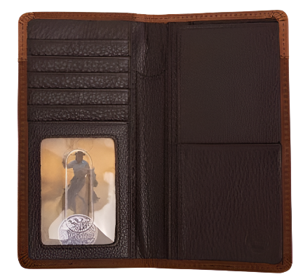 Leegin Men's Cooper Leather Fenced Checkbook Brown Wallet