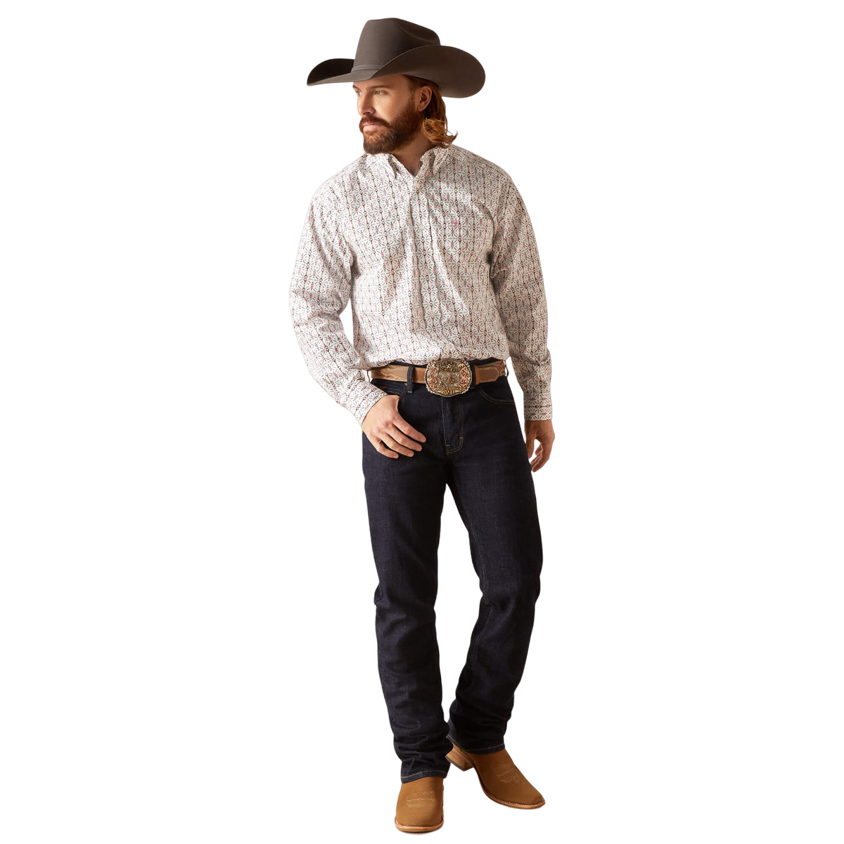 Ariat Men's Edgar Classic Fit White Shirt