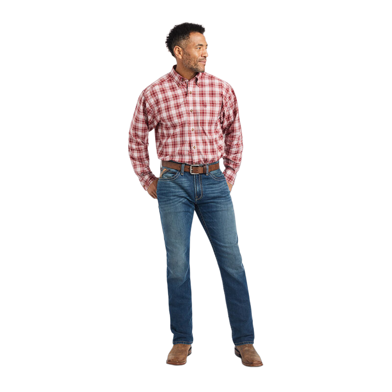 Ariat Mens Pro Series Keegan Strech Red Shirt