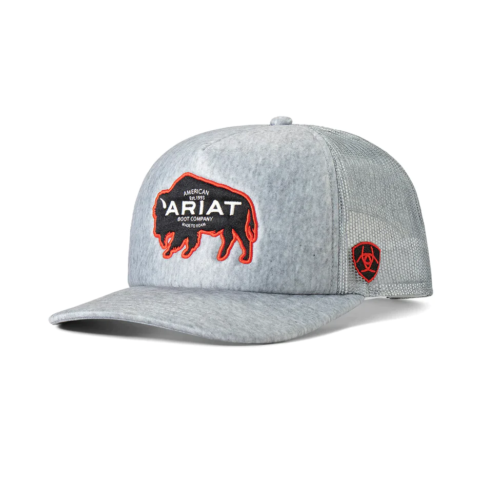Ariat Men's Grey Heather Buffalo Cap