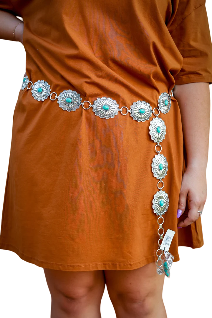 Southern Grace Women's Floral Silver Concho Belt