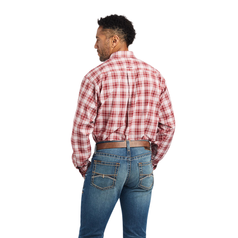 Ariat Mens Pro Series Keegan Strech Red Shirt