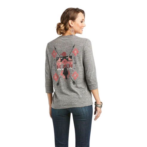 Ariat Women's Blaze'n Charcoal Gray Top Shirt