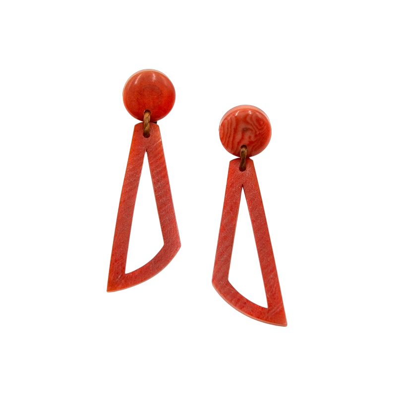 Tagua Women's Paula Poppy Coral Earrings