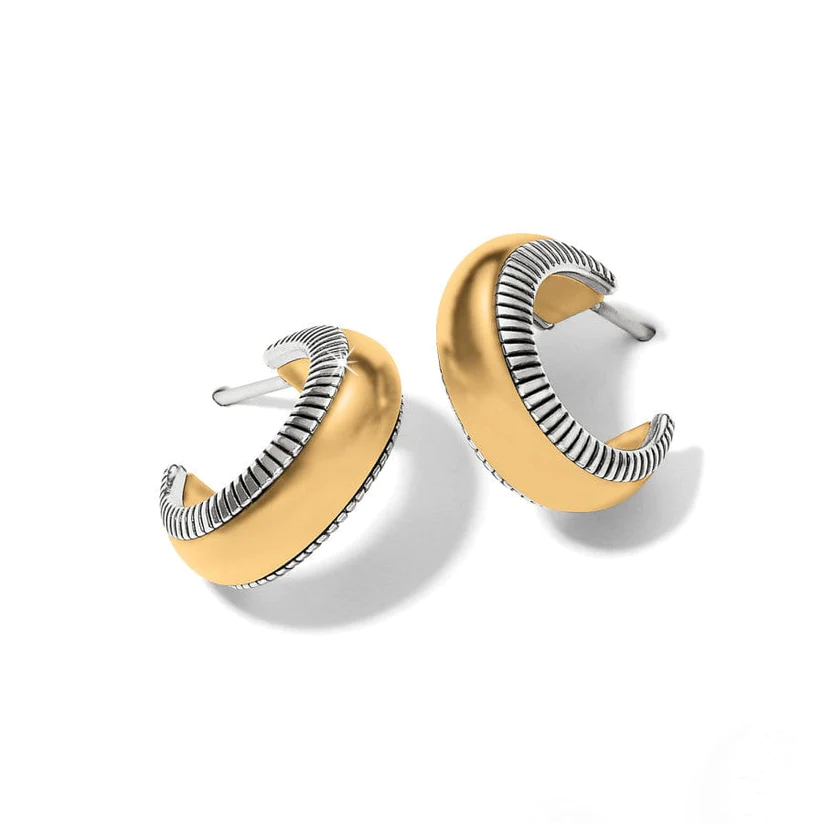 Brighton Women's Interlok Noir Golden Small Hoop Earrings
