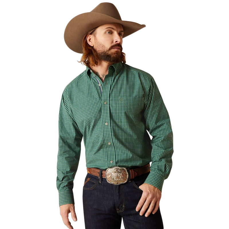 Ariat Men's Pro Series Emile Classic Fit Green Shirt