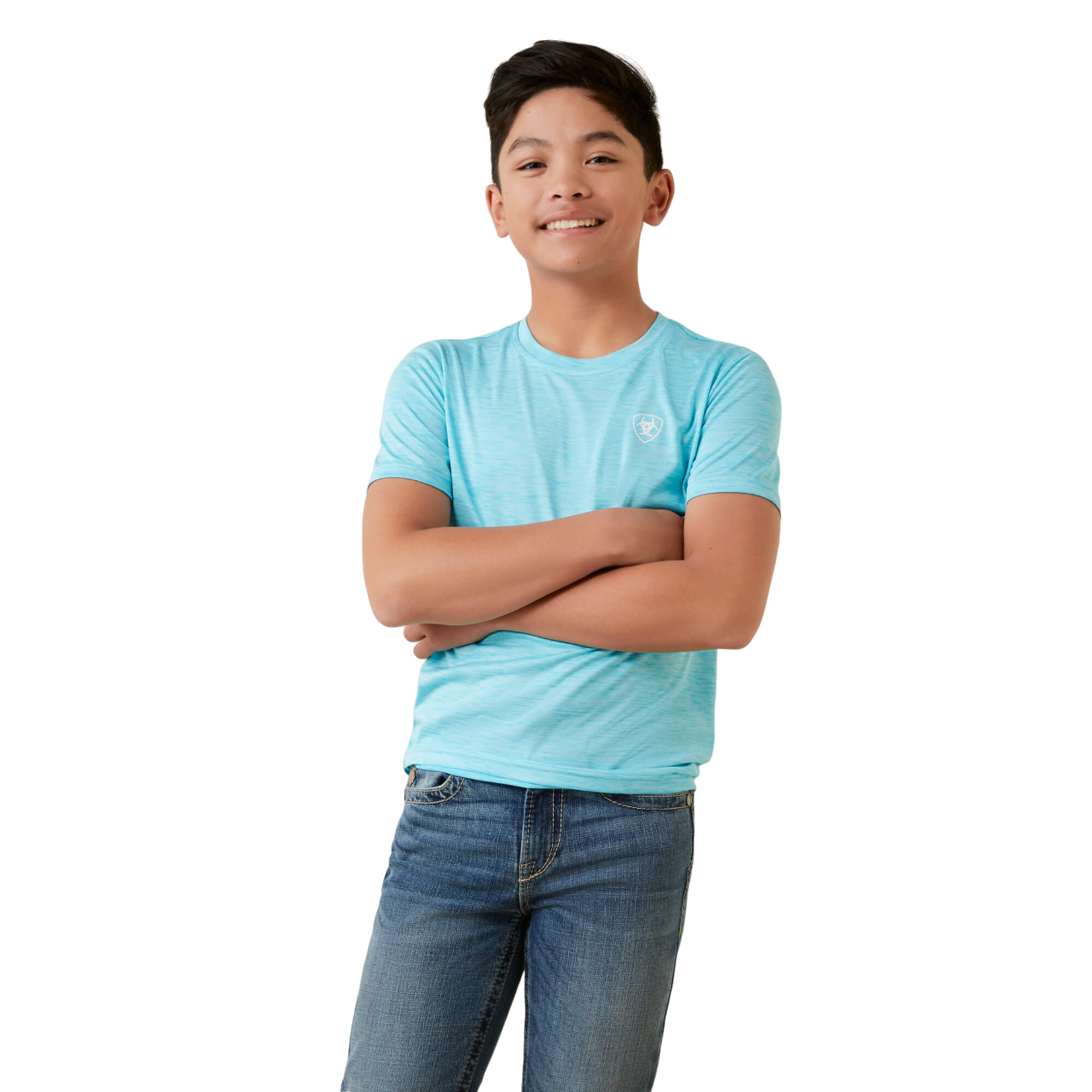 Ariat Youth Boys Charger Blue Shirt