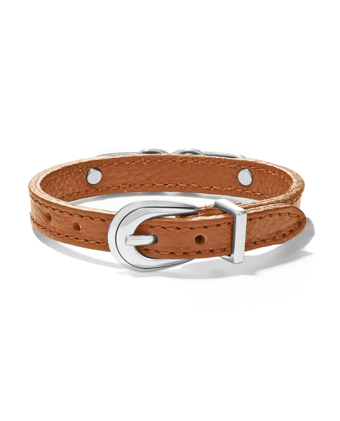 Brighton Women's Interlok Braid Bourbon Leather Bracelet