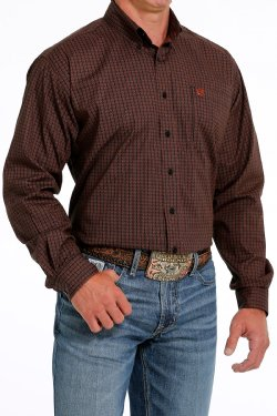 Cinch Men's Brown Stretch Classic Shirt