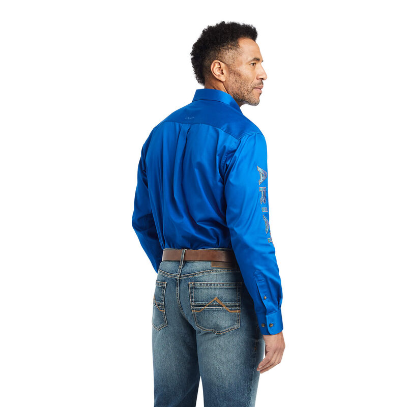 Ariat Men's Team Logo Twill Classic Blue Shirt