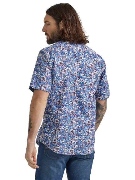 Wrangler Men's 20x Comp Short Sleeve Print Watercolor Violet: XXL Shirt