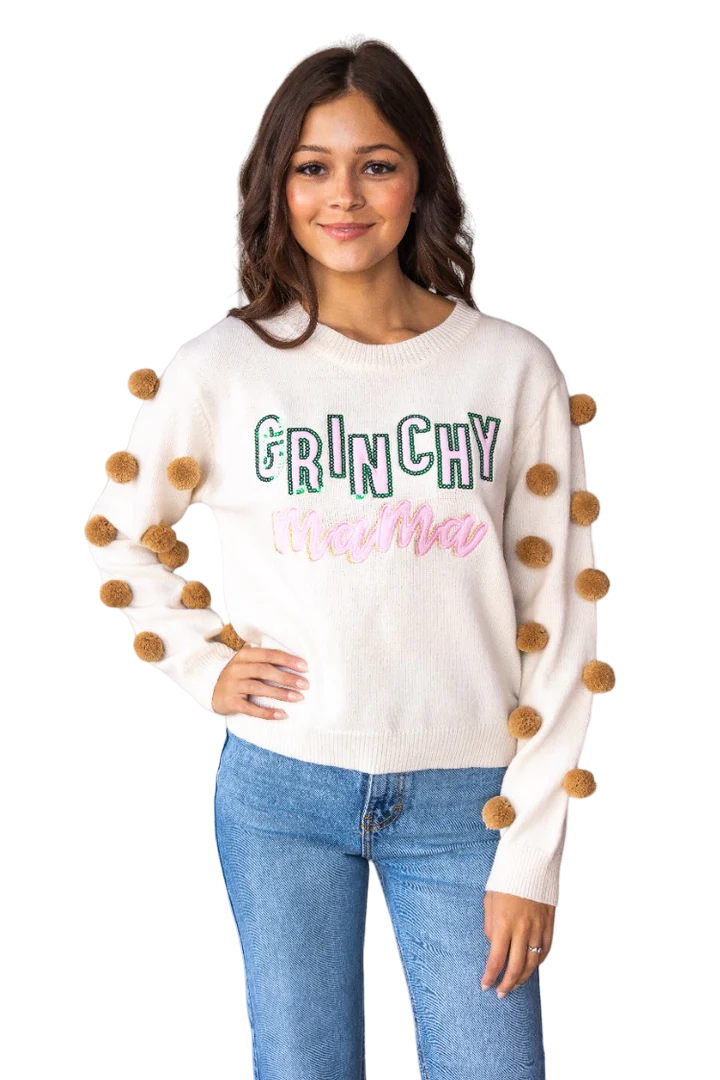 Southern Grace Women's Grinchy Mama Sweater