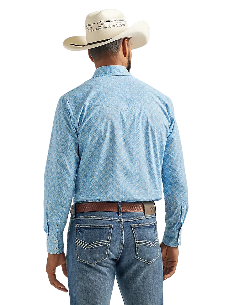 Wrangler Men's Competition Advanced Comfort Blue Shirt
