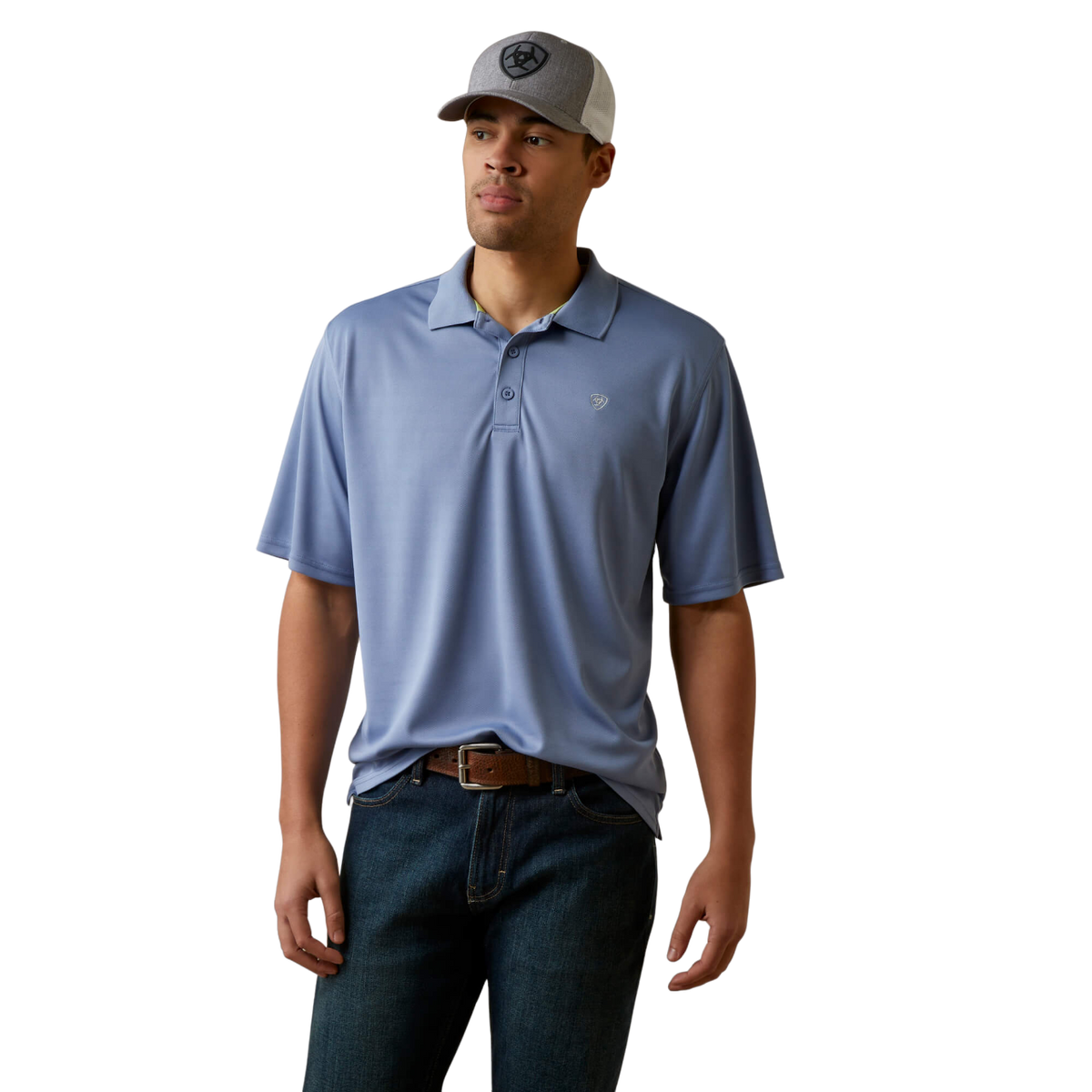 Ariat Men's TEK Polo Short Sleeve Blue T-Shirt