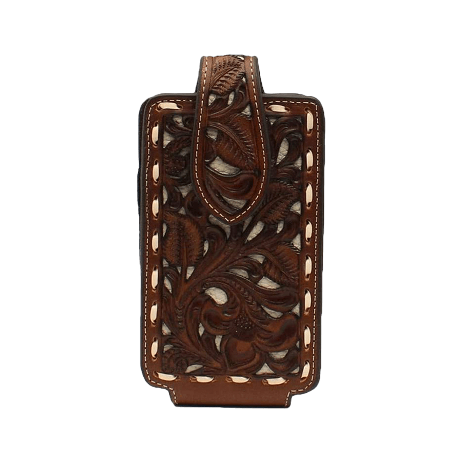 Nocona Men's Floral Underlay Brown Cell Phone Case