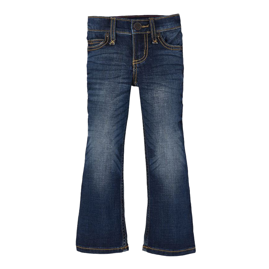 Wrangler Girls Blue Patch Boot Cut Jeans