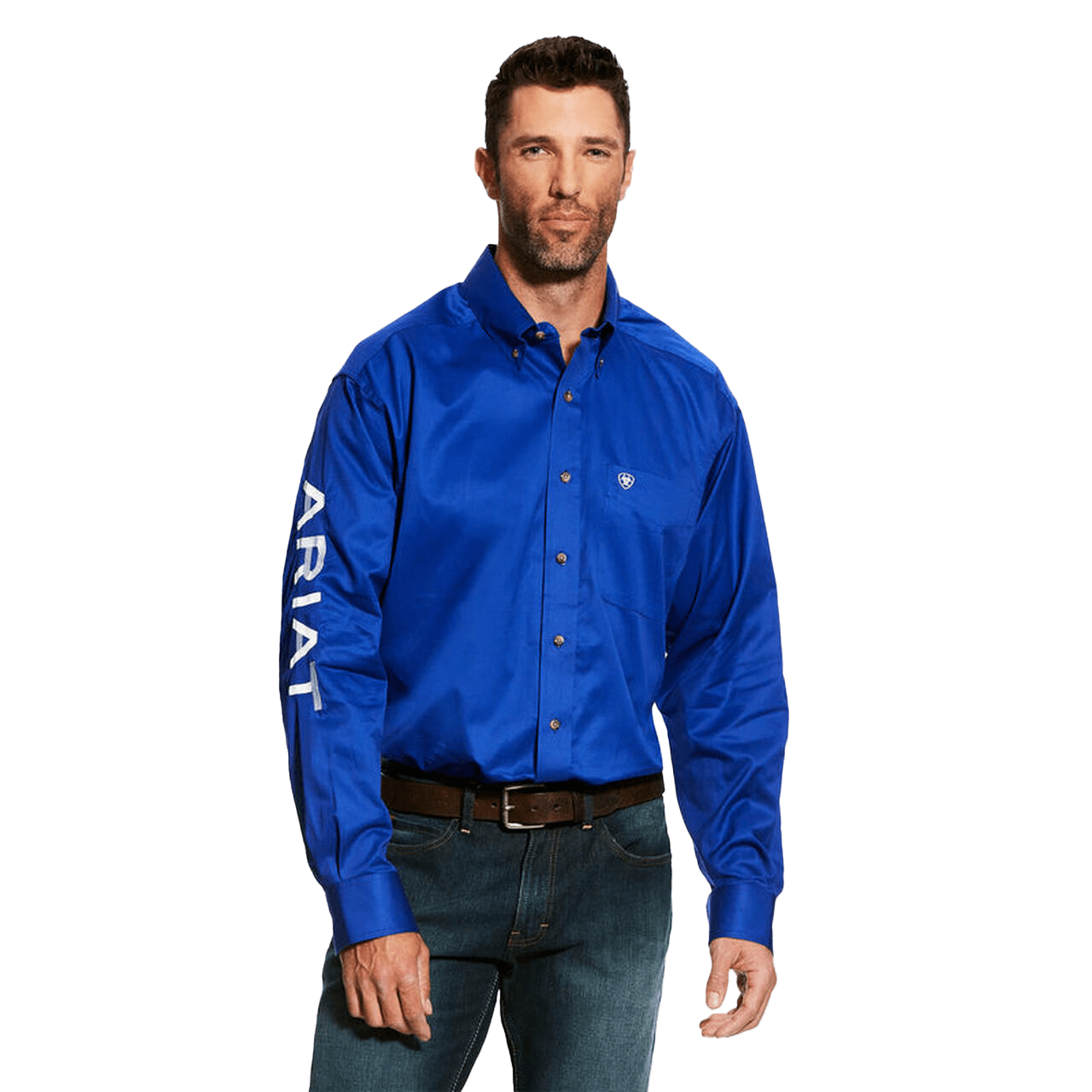Ariat Marine Team Logo Twill Long Sleeve Shirt