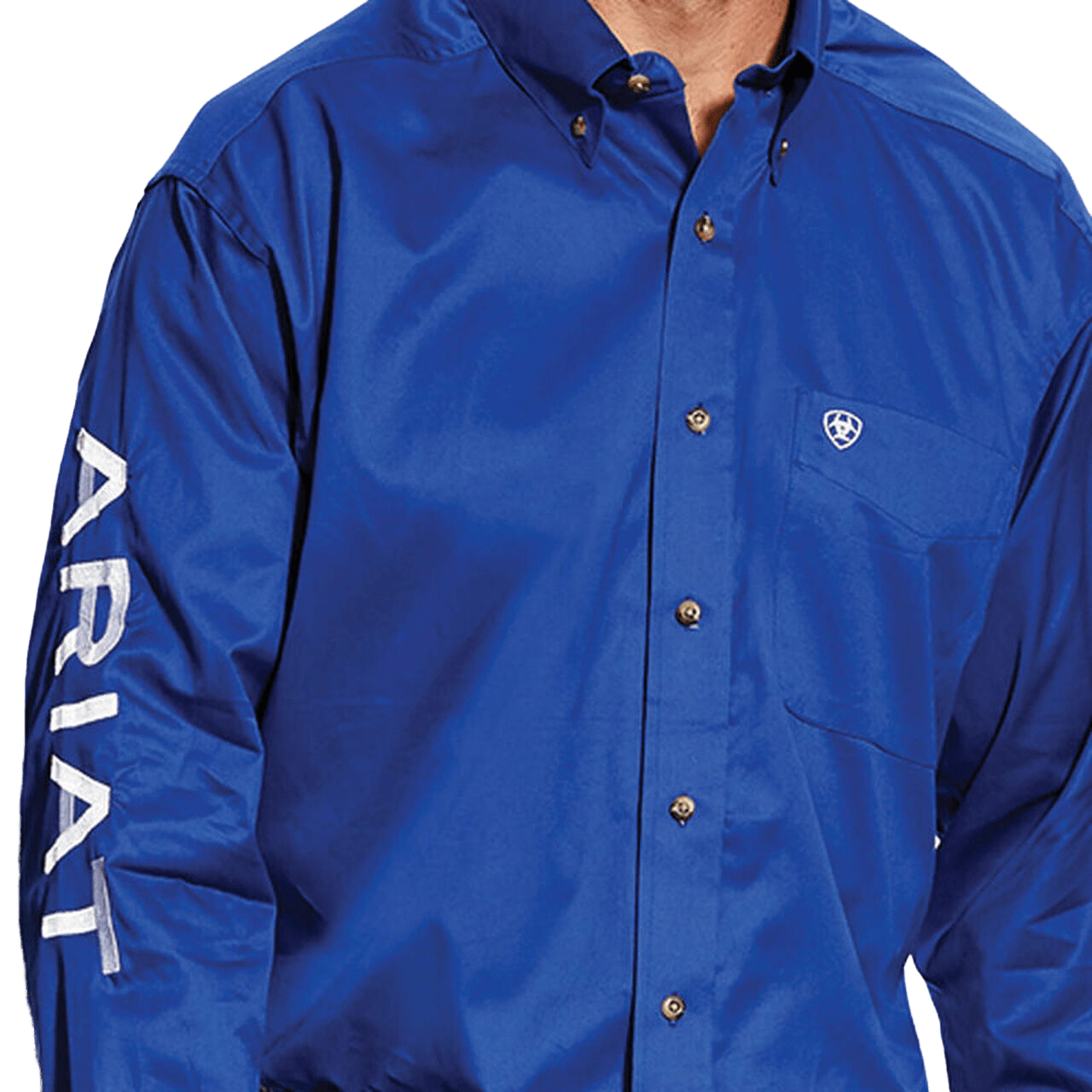 Ariat Marine Team Logo Twill Long Sleeve Shirt