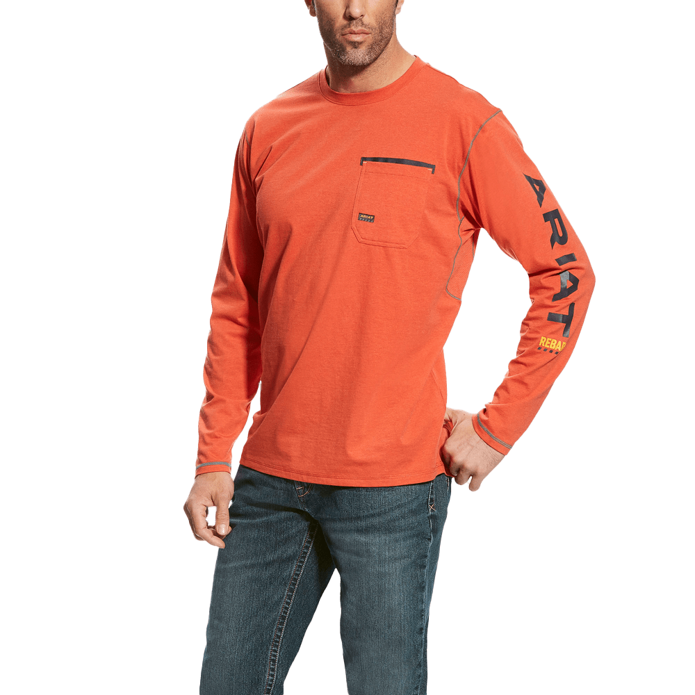 Ariat Wind and Water Resistant Rebar Workman Logo Long Sleeve Tee