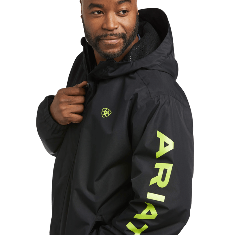 Ariat Men's Rebar Stormshell Logo Waterproof Black Jacket