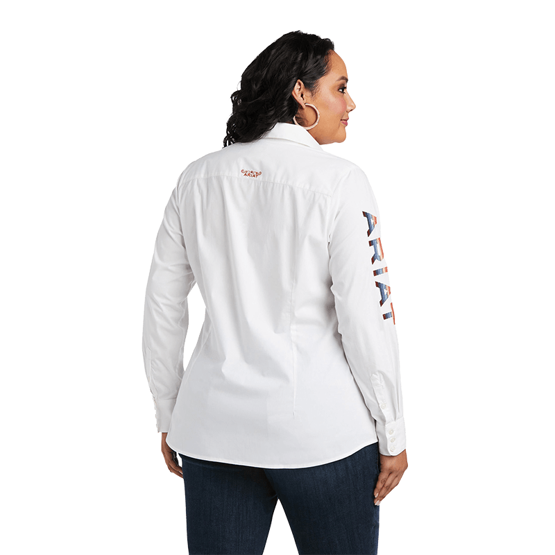 Ariat Women's Team Kirby Long Sleeve Stretch White Shirt