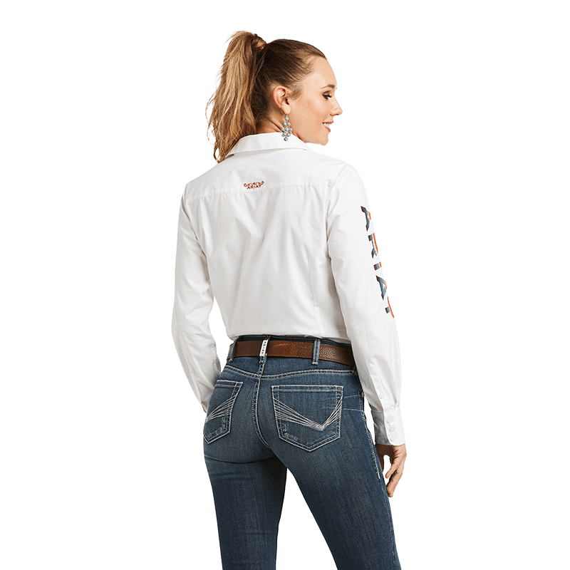 Ariat Women's Team Kirby Long Sleeve Stretch White Shirt