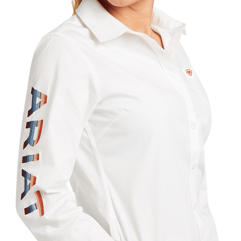 Ariat Women's Team Kirby Long Sleeve Stretch White Shirt