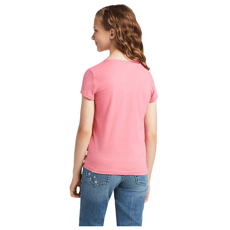 Ariat Youth Girl's Real Border Graphic Confetti Pink Tee Shirt