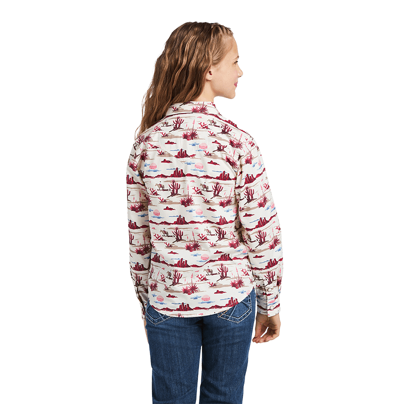 Ariat Youth Girl's Real Yuma Landscape Print Multicolor Shirt