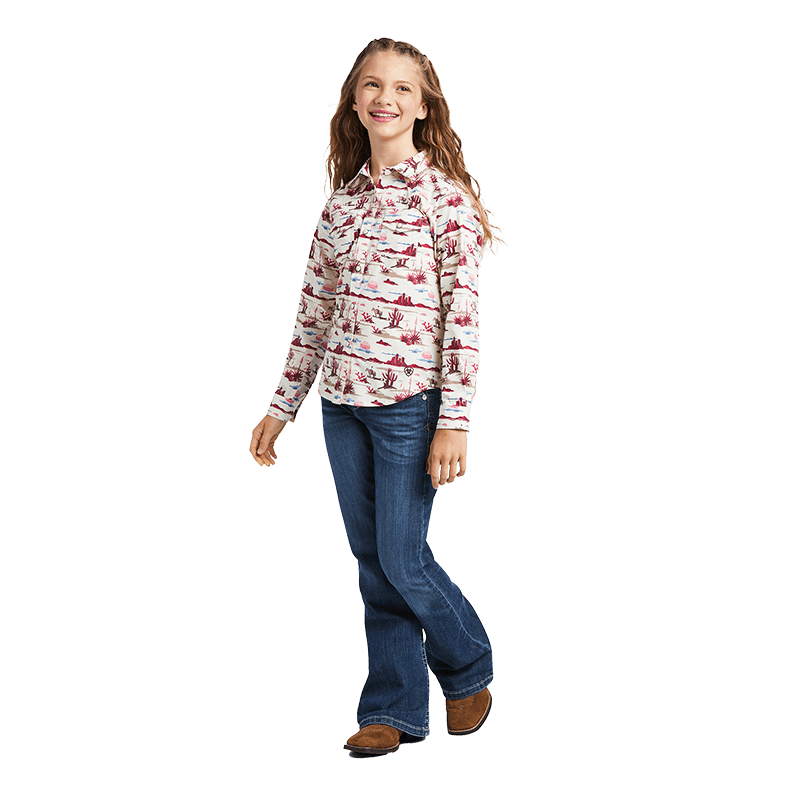 Ariat Youth Girl's Real Yuma Landscape Print Multicolor Shirt