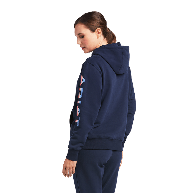 Ariat Women's Navy Serape Logo Arm Hoodie