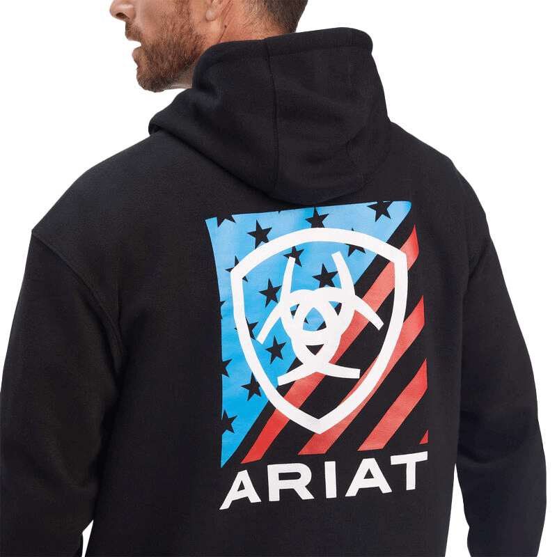 Ariat Men's Black Americana Block Pullover Hoodie