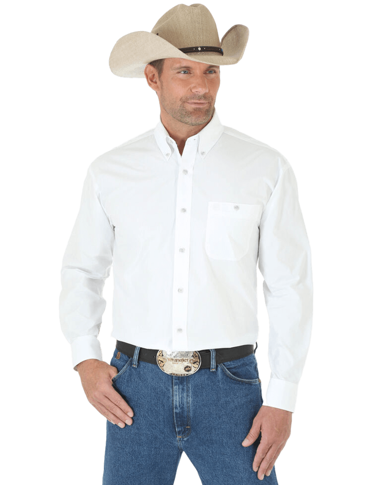 Wrangler George Strait White Solid Shirt