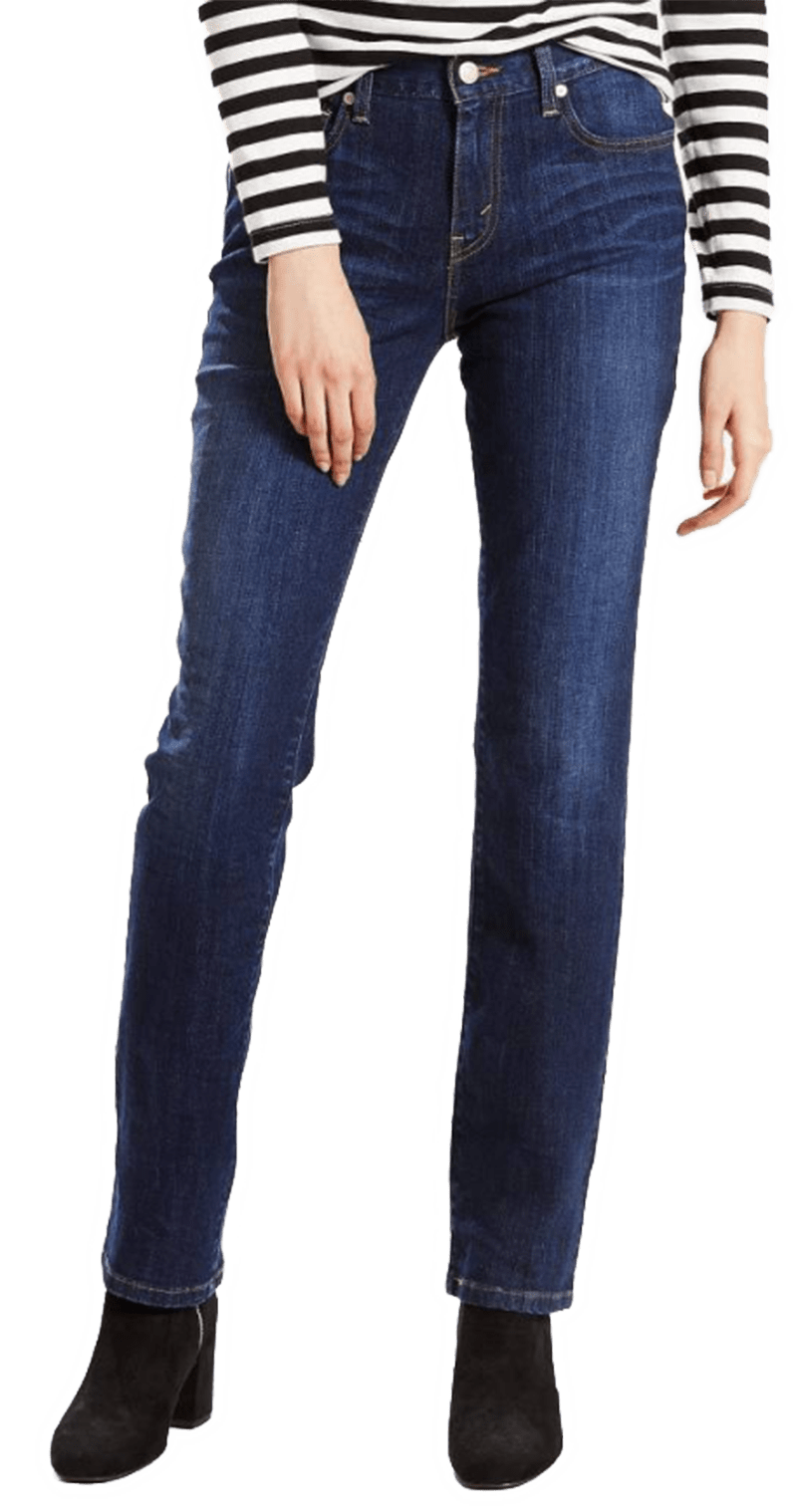 Levi Women s Straight Fit Straight Leg Sleek Blue Jeans