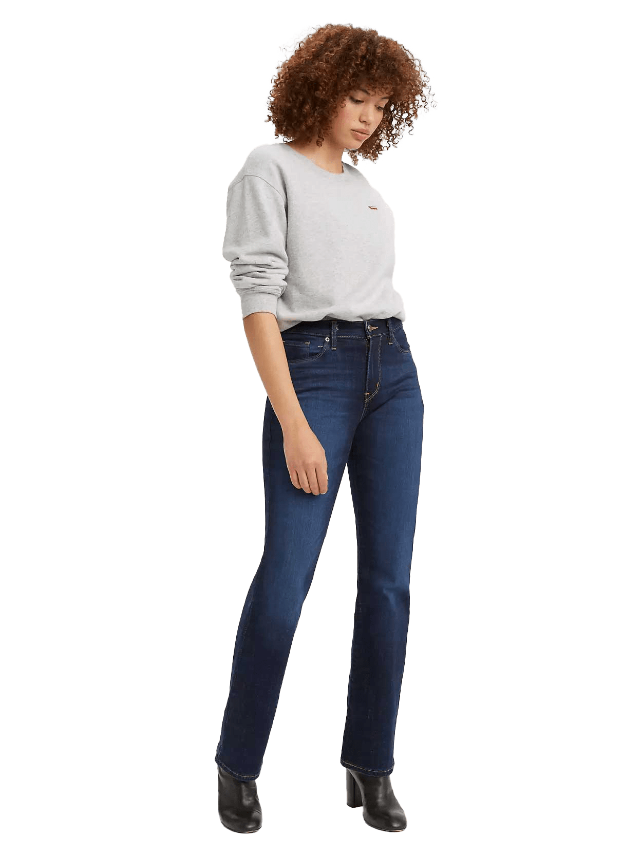 Levi Strauss Women's Classic Stretch Mid Rise Easy Fit Blue Jeans