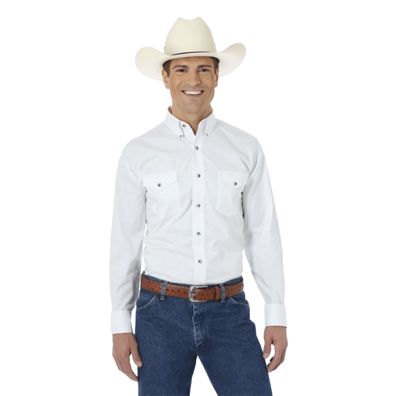 Wrangler Men's Painted Desert Basic Western White Shirt