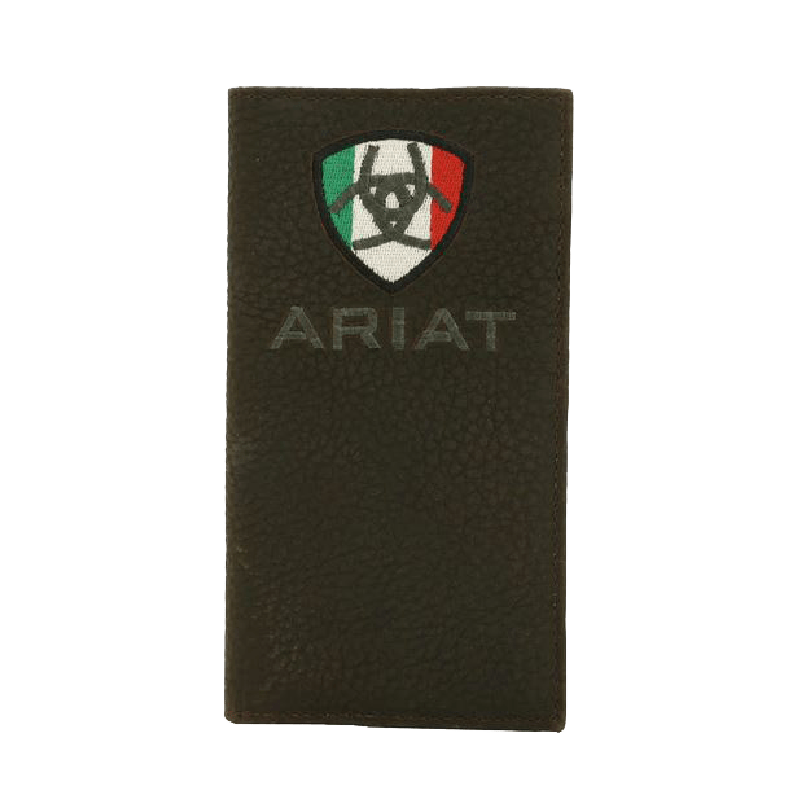 Ariat Mexican Flag Logo Rowdy Brown Rodeo Wallet