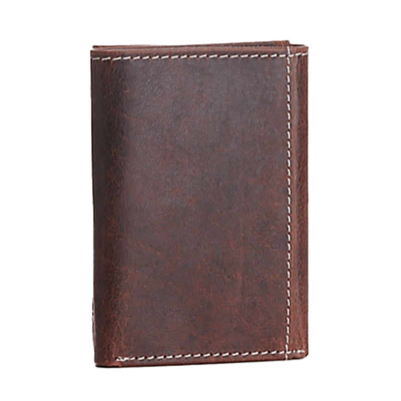 Ariat Men's Tan Overlay Embossed Shield Logo Trifold Wallet