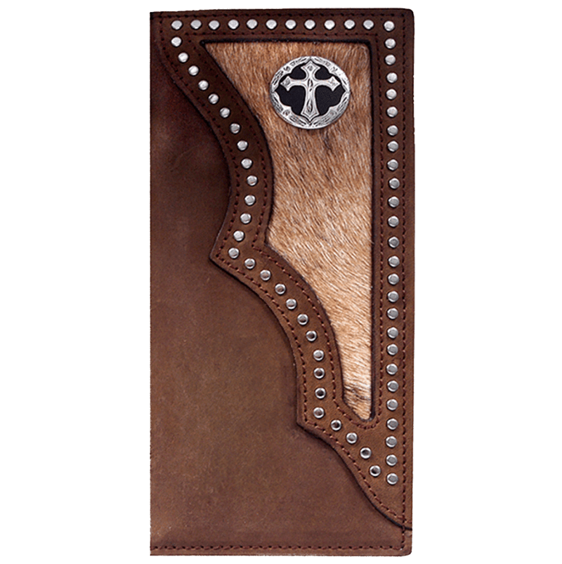 M&F Men's Roan Hair Rodeo Brown Wallet