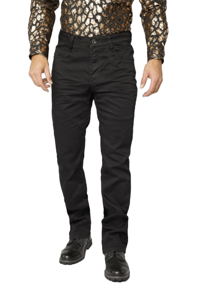 SLADE MEN'S BLACK RELAXED FIT STRETCH PANTS