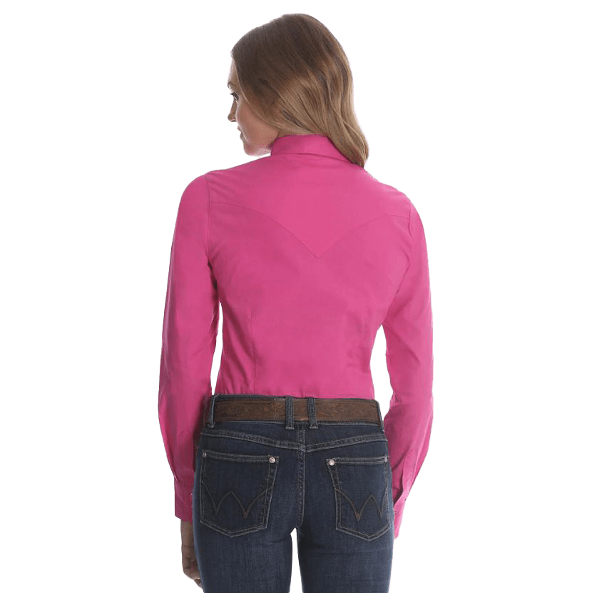 Wrangler Ladies Western Snap Pink Back Yokes Shirt