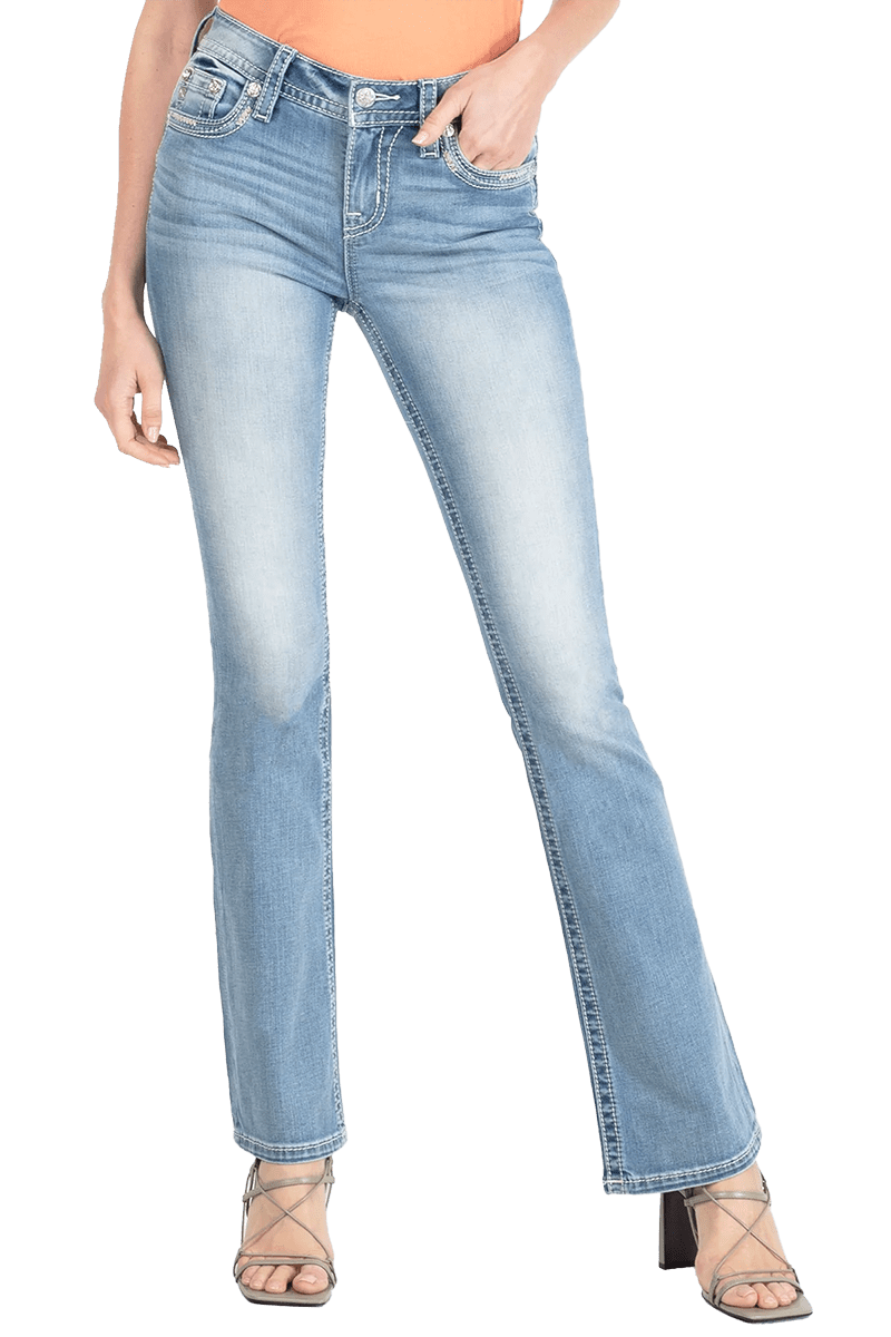 Miss Me Love Cross Bootcut Jeans