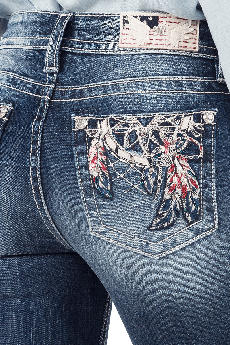 Miss Me Women's Mid-Rise Easy Boots Stretch Denim Jeans