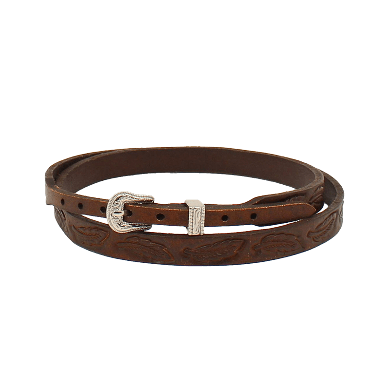 Twister Brown Leather Hatband