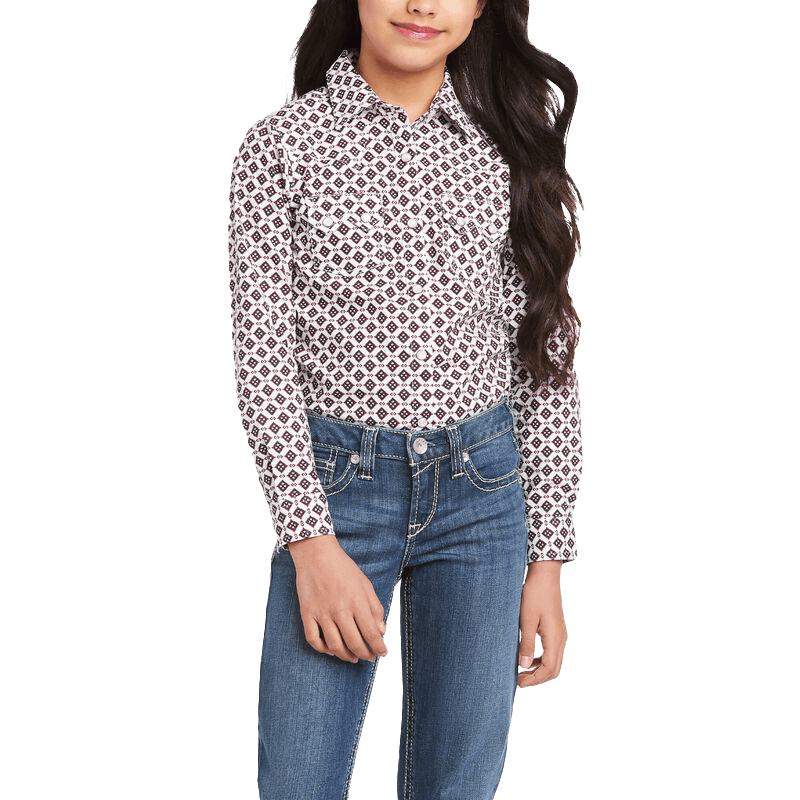 Ariat Youth Girl's Real Mill Snap Multicolor Shirt
